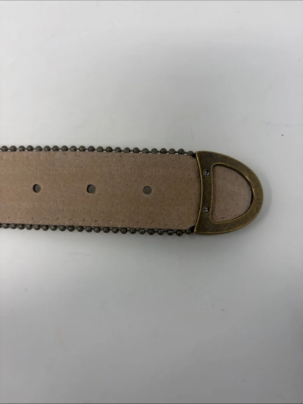 Chico’s Embellished Tan Leather Western-Style Belt Size Large